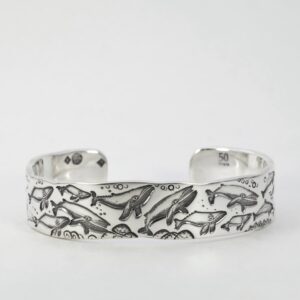 Watching Whales Sterling Silver Cuff