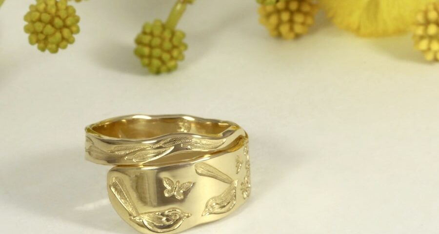 Wrens Spiral 18ct Yellow Gold Ring