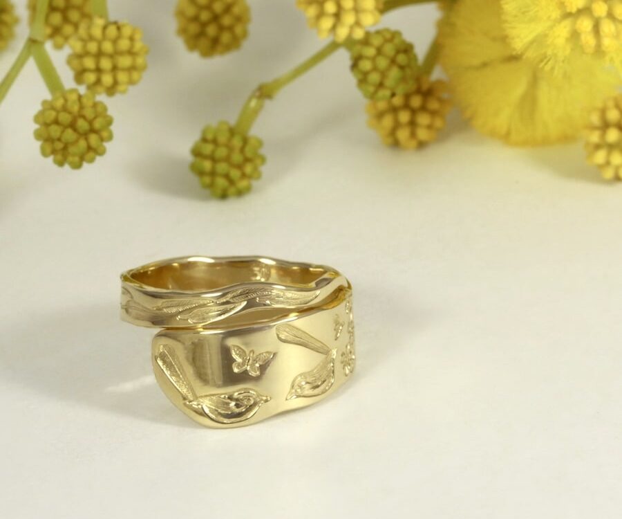 Wrens Spiral 18ct Yellow Gold Ring
