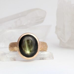 Dark Star 18ct Rose Gold Cuttlefish 10.10ct Australian Star Sapphire Argyle Champagne Diamond Ring