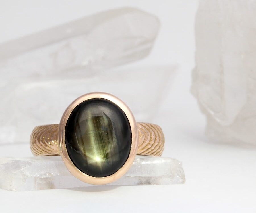 Dark Star 18ct Rose Gold Cuttlefish 10.10ct Australian Star Sapphire Argyle Champagne Diamond Ring