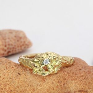 Reefy Moon 18ct Fused Gold 0.03ct Diamond Ring