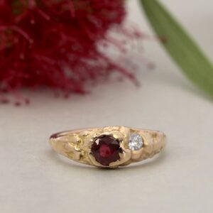 Ruby Rose 18ct Fused Rose Gold 0.60ct Burma Ruby 0.10ct Diamond Ring