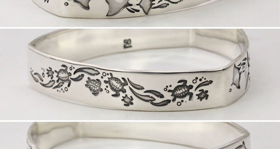 Triflow Sterling Silver Combo Triangular Bangle