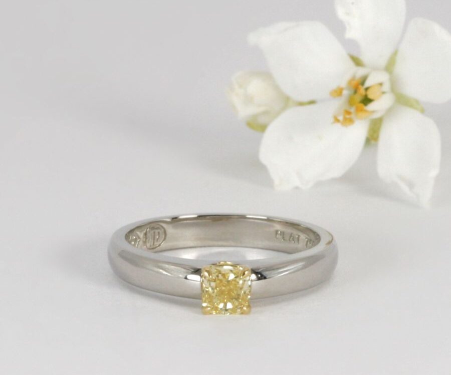 Primrose: Platinum Solitaire Ring