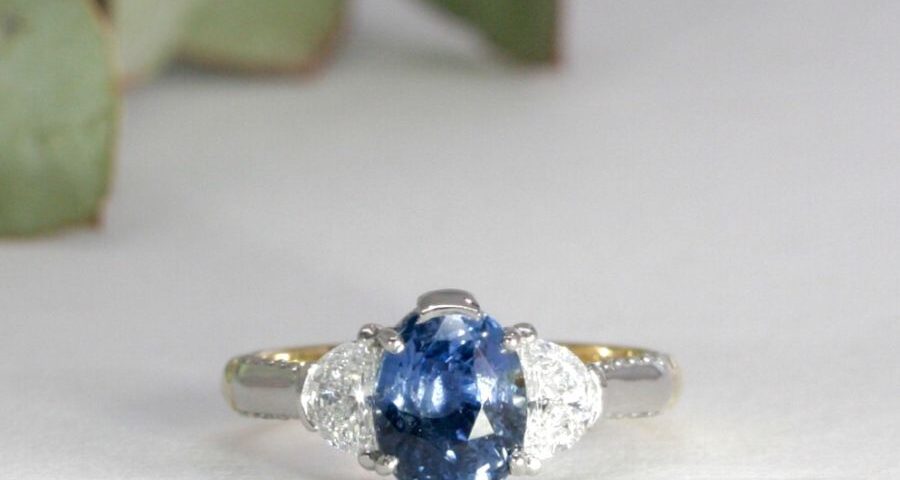 Twin Moons: 18ct Yellow Gold & Platinum Ring